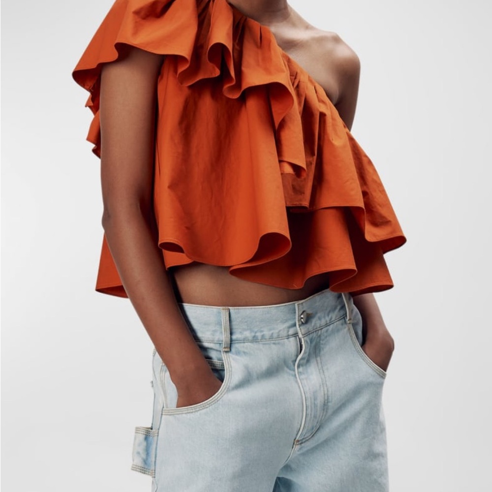Ronny Kobo Ruffled One-Shoulder Top - Picture 2 of 8